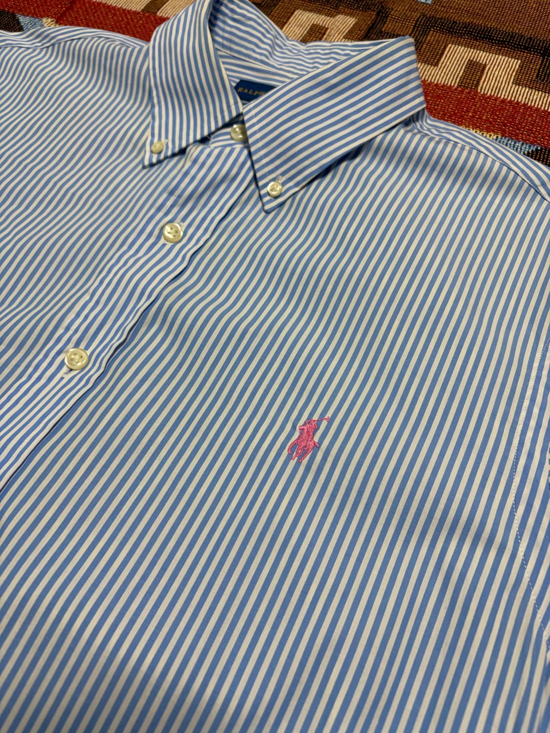 L)폴로 랄프로렌 슬림핏 스트라이프 셔츠 하늘색 상품이미지2