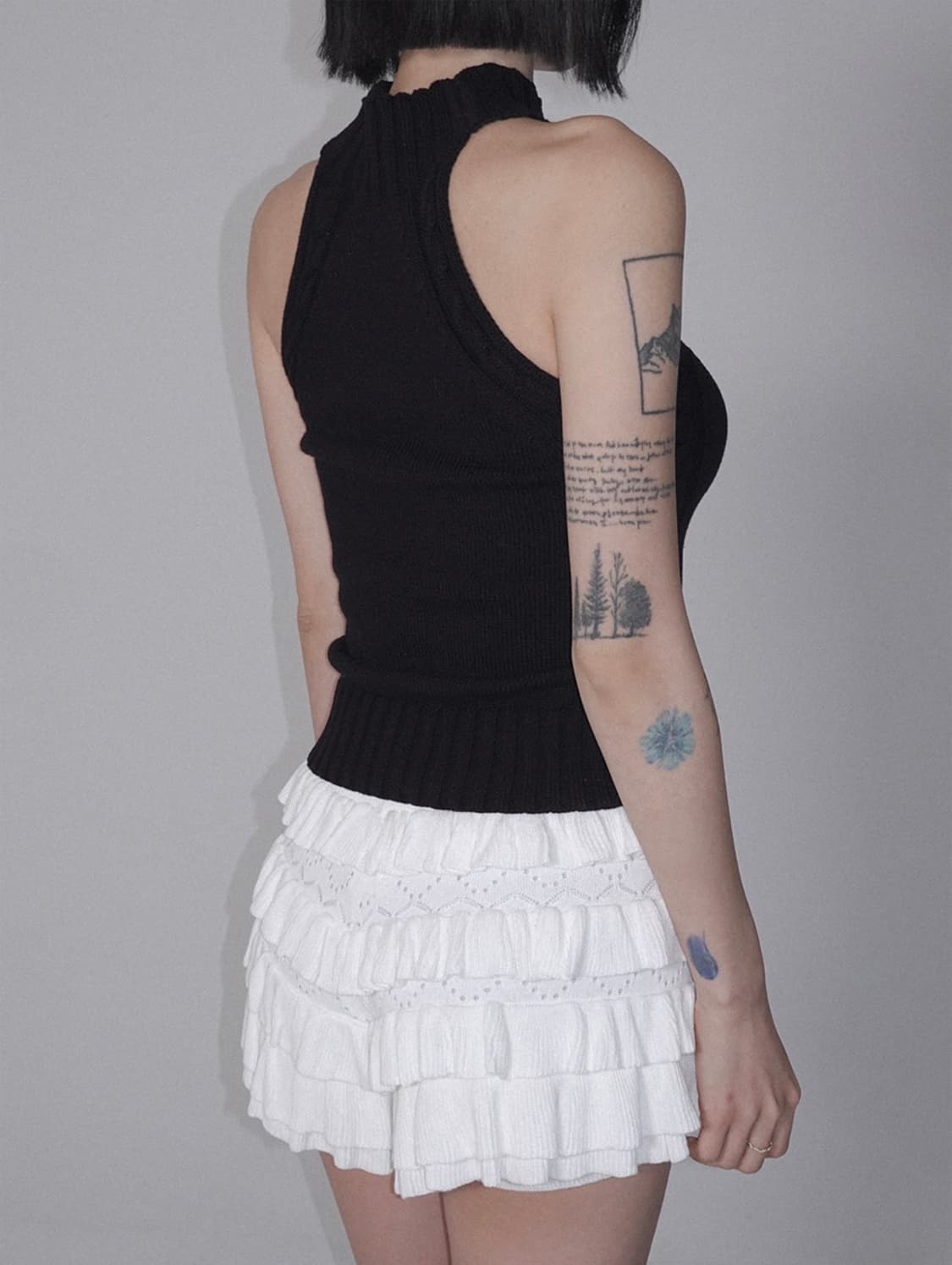 (새상품) 페일제이드 코튼 홀터넥 니트 탱크 탑 블랙 1사이즈 상품이미지4