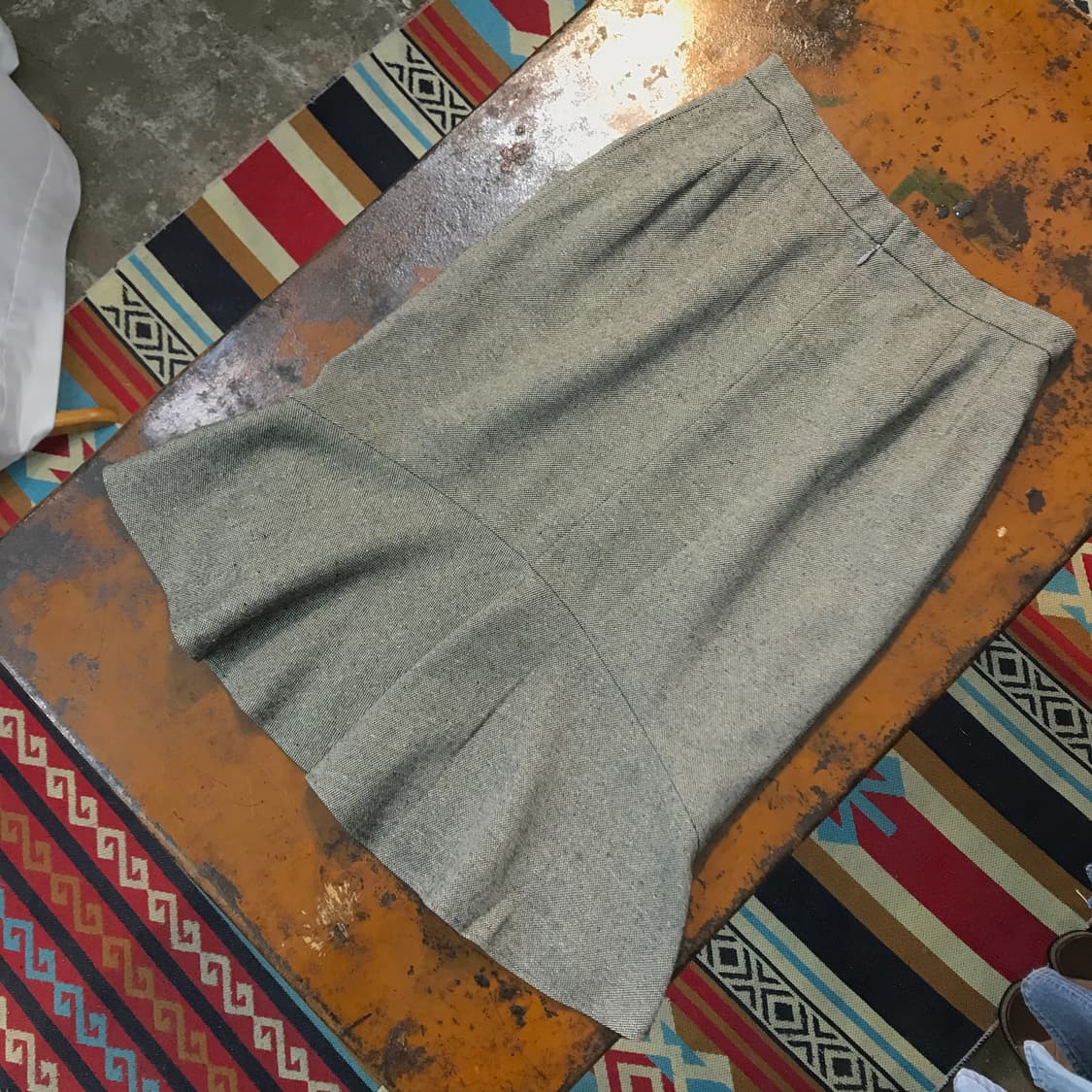 90s chloe 끌로에 H라인 보카시 울 머메이드 스커트 허리 27  상품이미지2