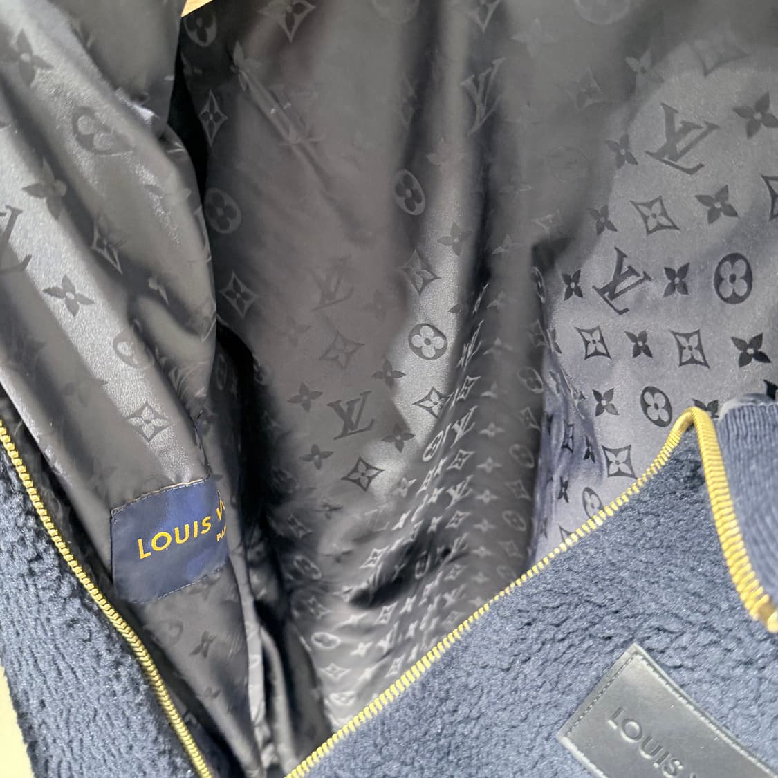 (S/XXL) / 루이비통 모노그램 레더패치 플리스 블루종 후리스 자켓 상품이미지7