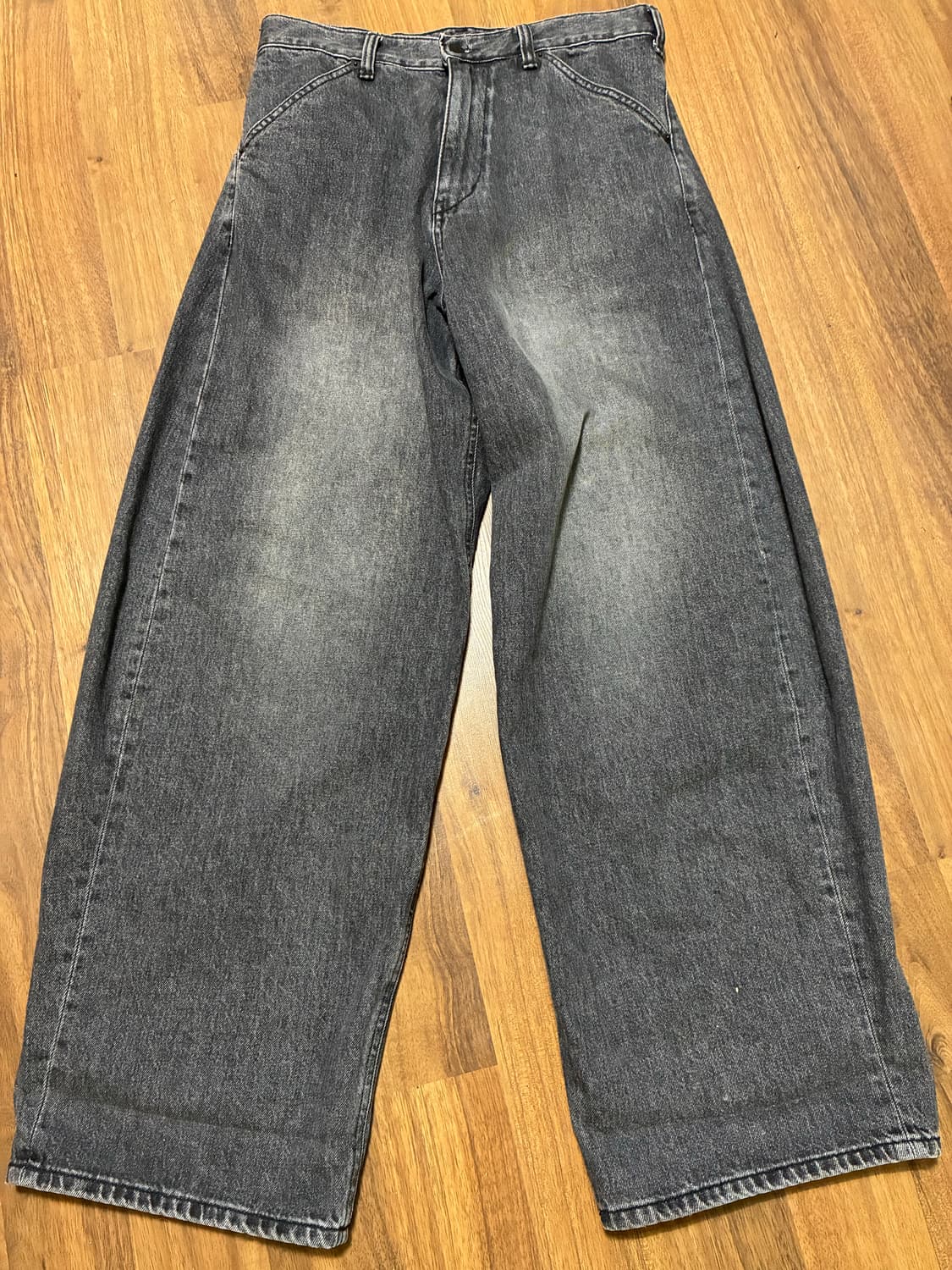 해칭룸 와이드 커브진 흑청 2 상품이미지1