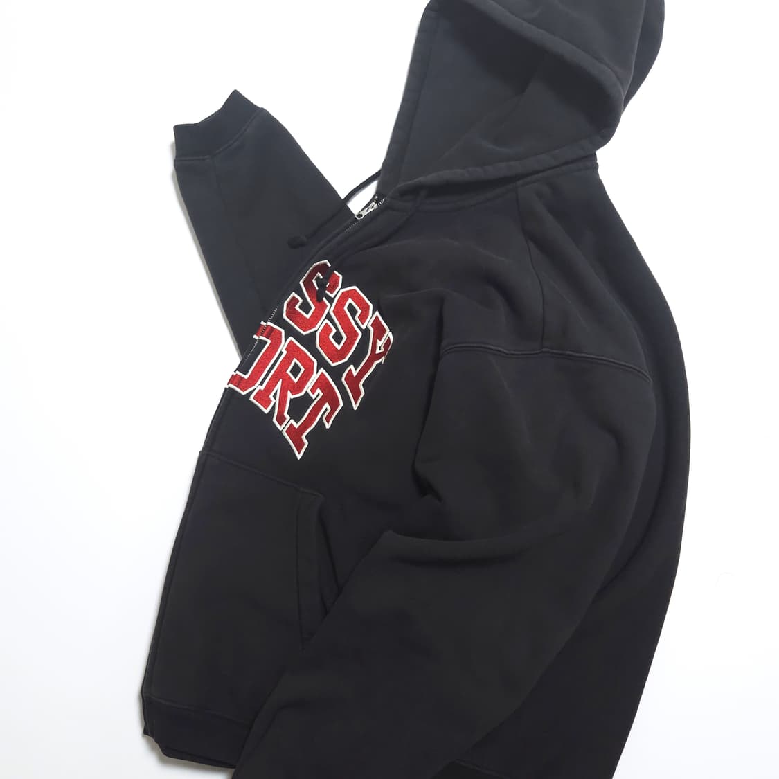 스투시 스포츠 풀집 후드 집업 워시드블랙 상품이미지3