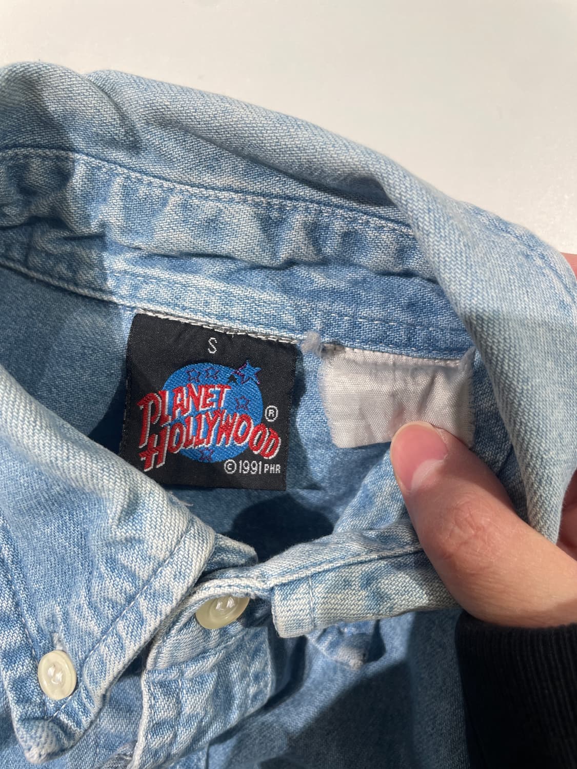 플래닛 할리우드 연청 싱글 포켓 데님 셔츠 상품이미지7