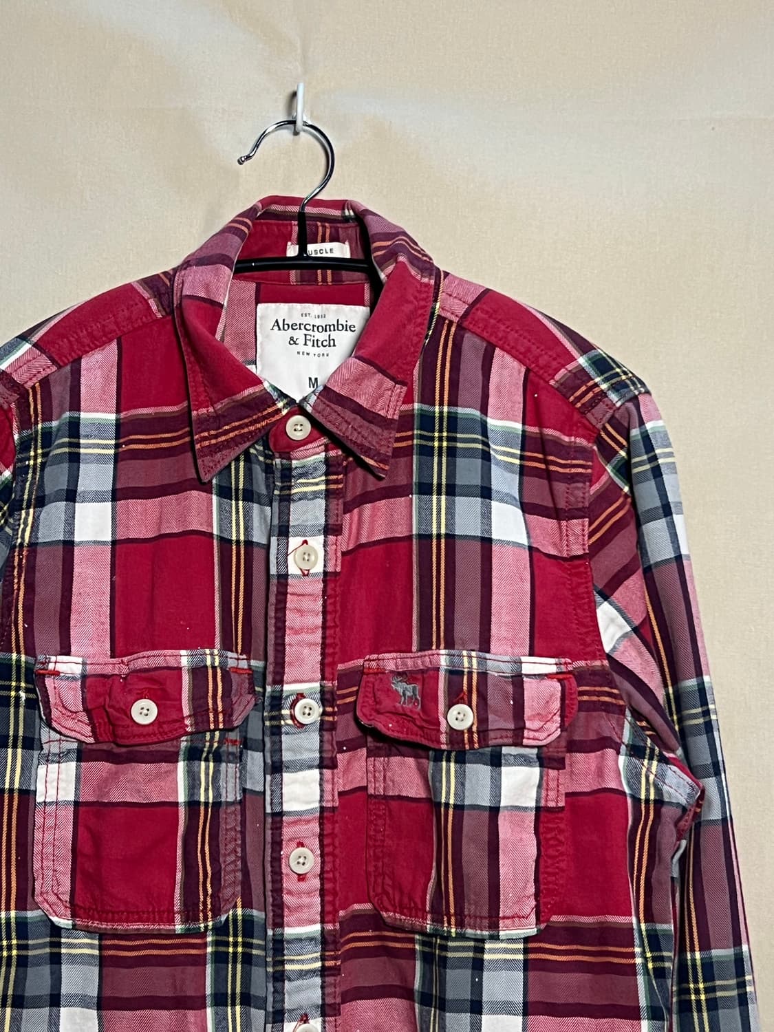 아베크롬비 빈티지 체커 포켓 셔츠 처분  상품이미지2