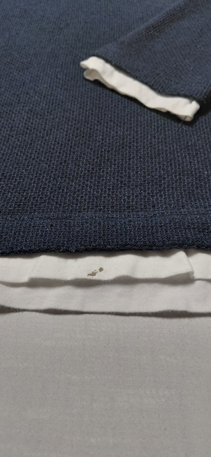 빔즈 하트(BEAMS HEART) 네이비 레이어드 니트 티셔츠 (M) 상품이미지9