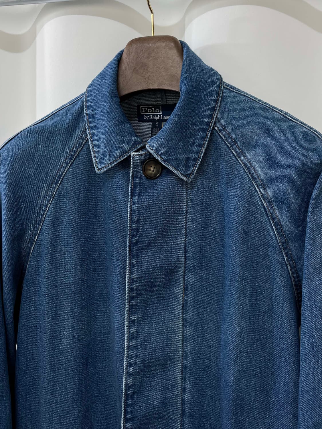 여성 폴로 랄프로렌 코튼실크 블렌드 발마칸 데님 코트 자켓 상품이미지6