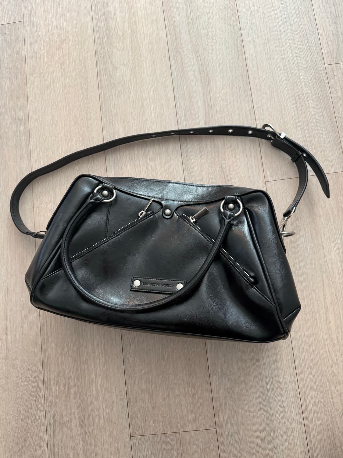 썬번프로젝트 faux leather m.o.s bag (black) 상품이미지1
