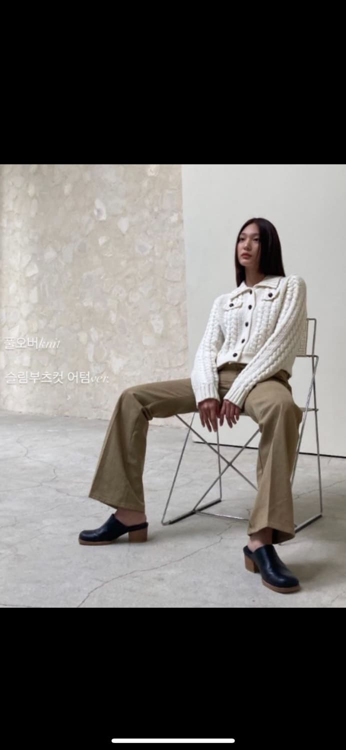 런던플랏 풀오버 니트자켓 아이보리 상품이미지5