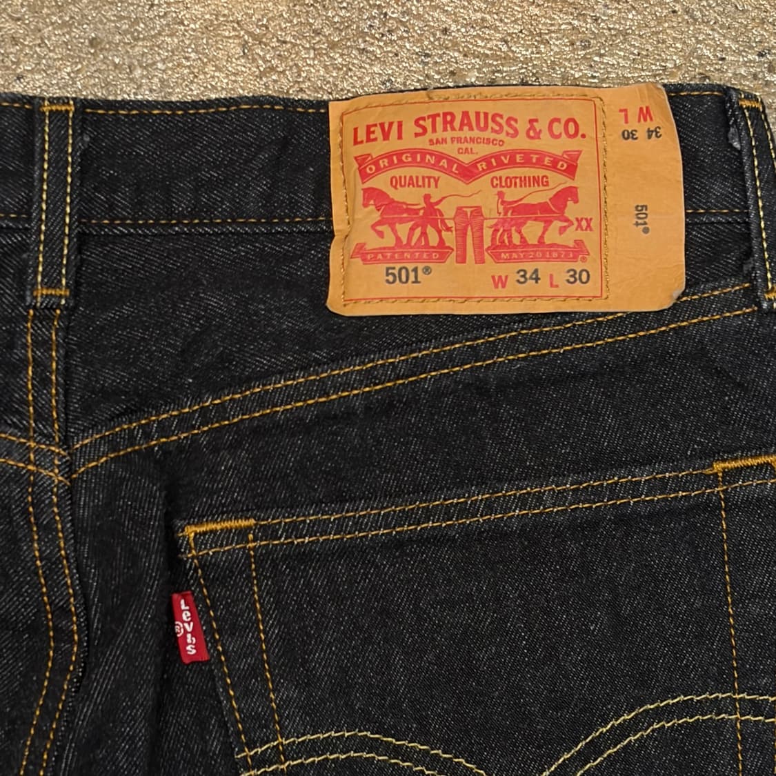 새상품급 미국 빈티지 리바이스 501 생지 블랙진 청바지 상품이미지6