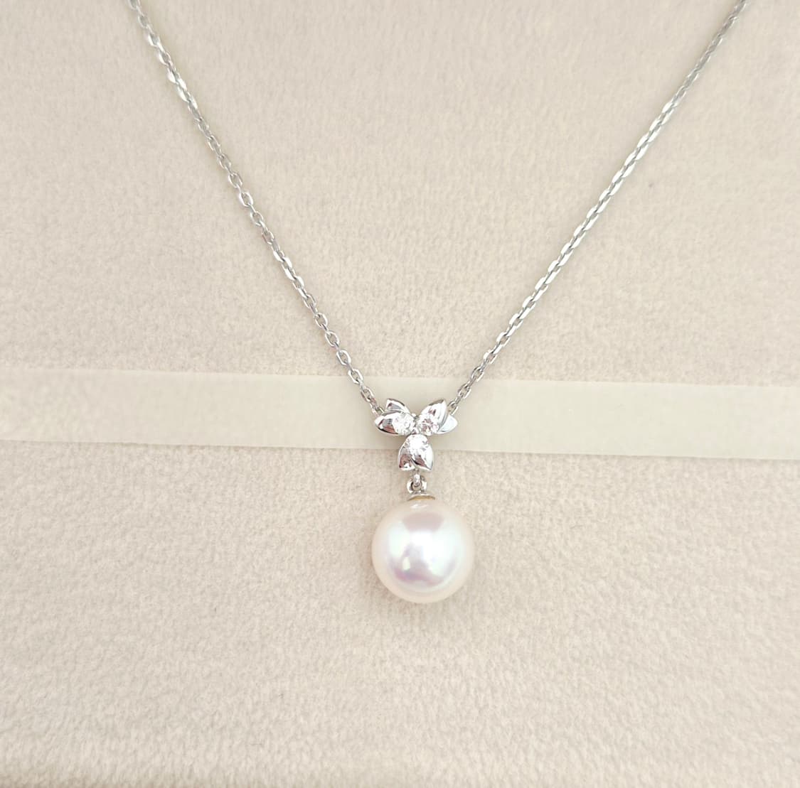 골든듀 다이아 진주 화이트골드 목걸이 상품이미지1
