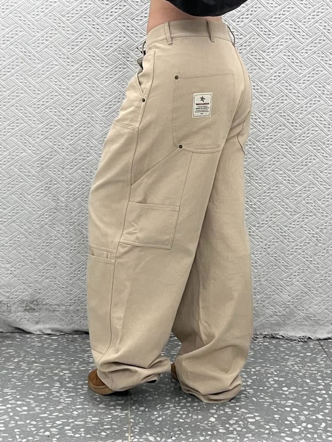 아오이로 빈티지 캐주얼 스트릿 커티드 더블니 팬츠 2 C07511 상품이미지2