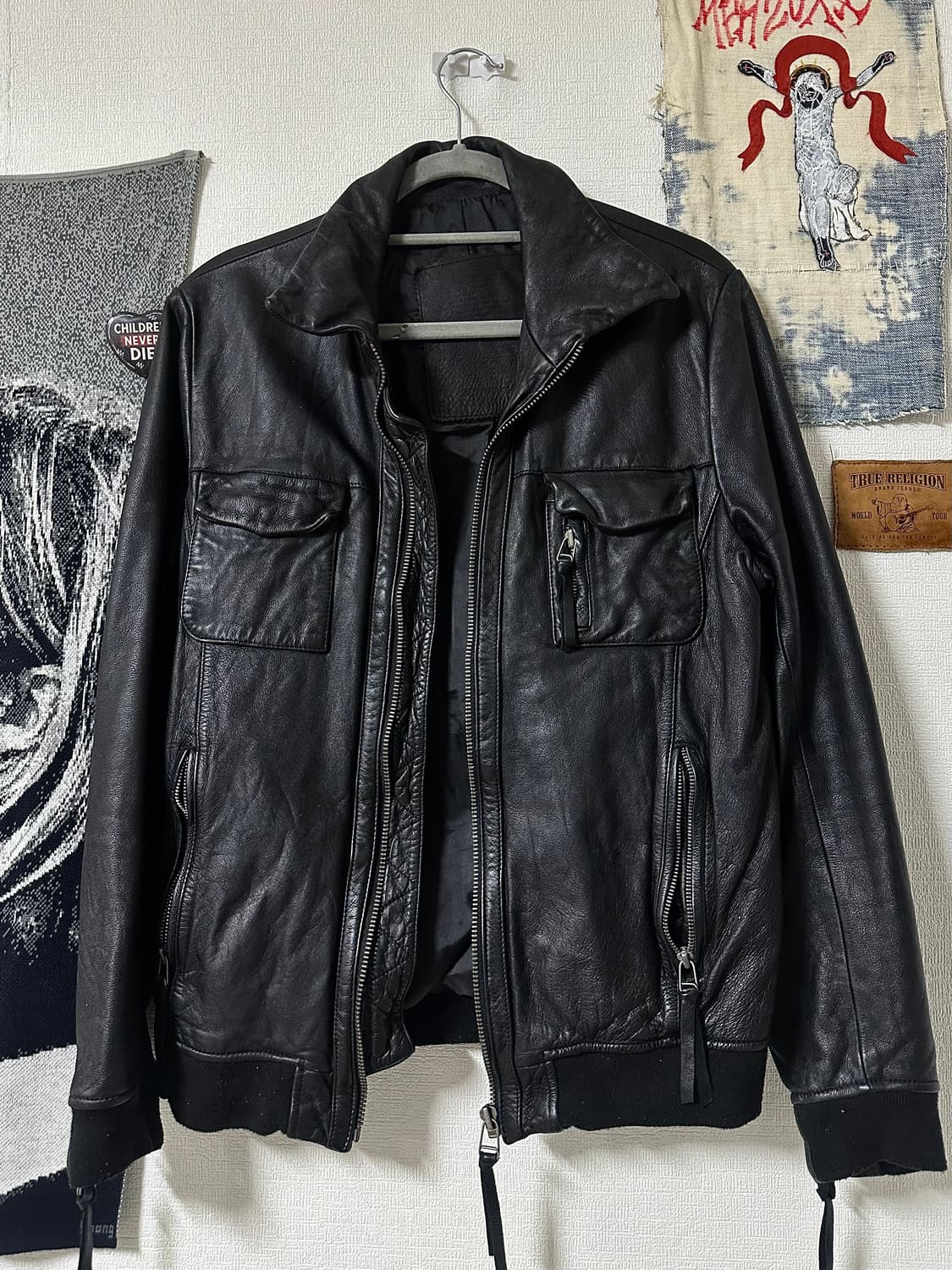 헤비 고트스킨 멀티포켓 레더 자켓 상품이미지3