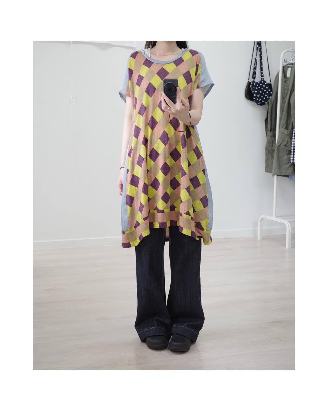 수나오쿠와하라 Sunao kuwahara check one-piece 상품이미지1