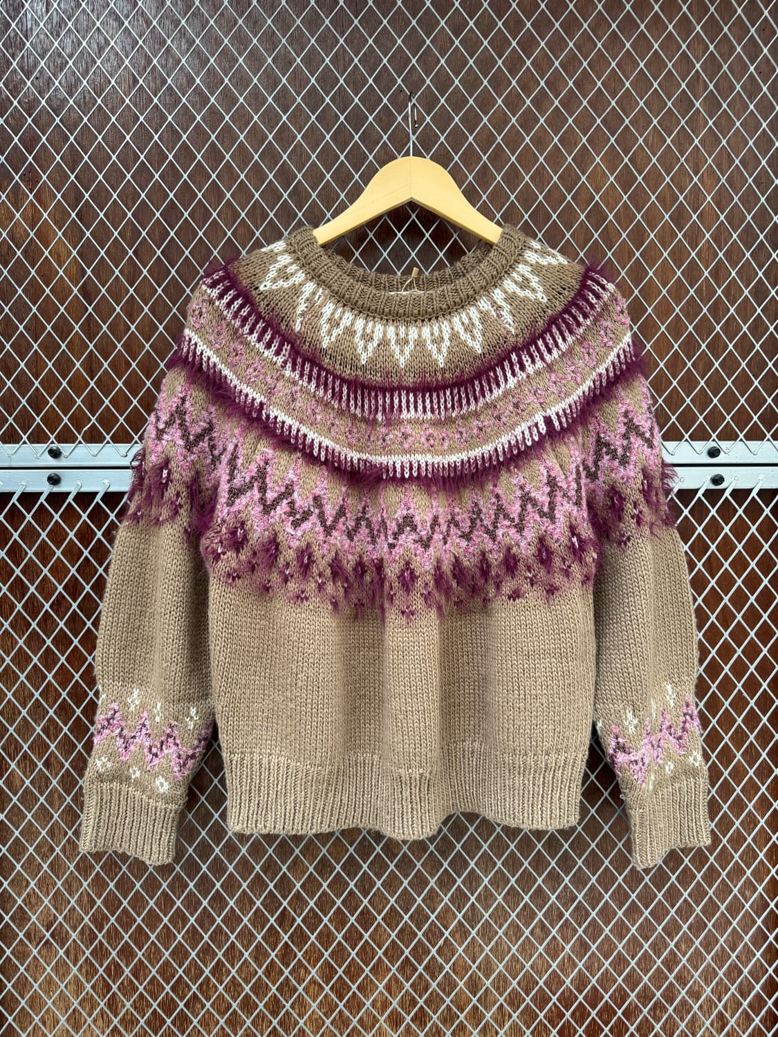 니코앤드 빈티지 노르딕 퍼 배색 울 니트 3 상품이미지1