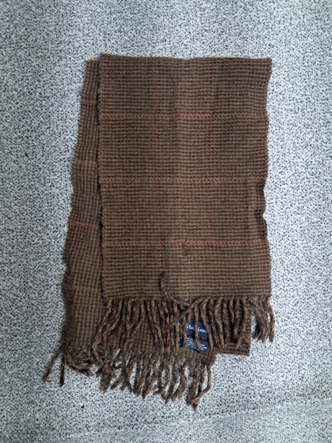 폴로 랄프로렌 체크 머플러 브라운 상품이미지1