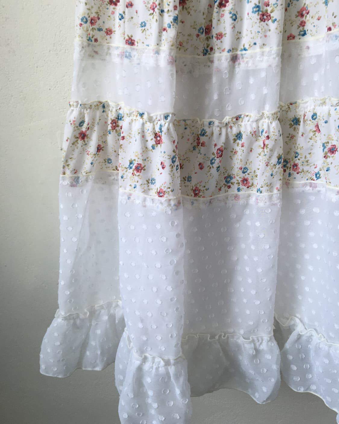 Dot flower pattern patch work sleeveless 상품이미지3