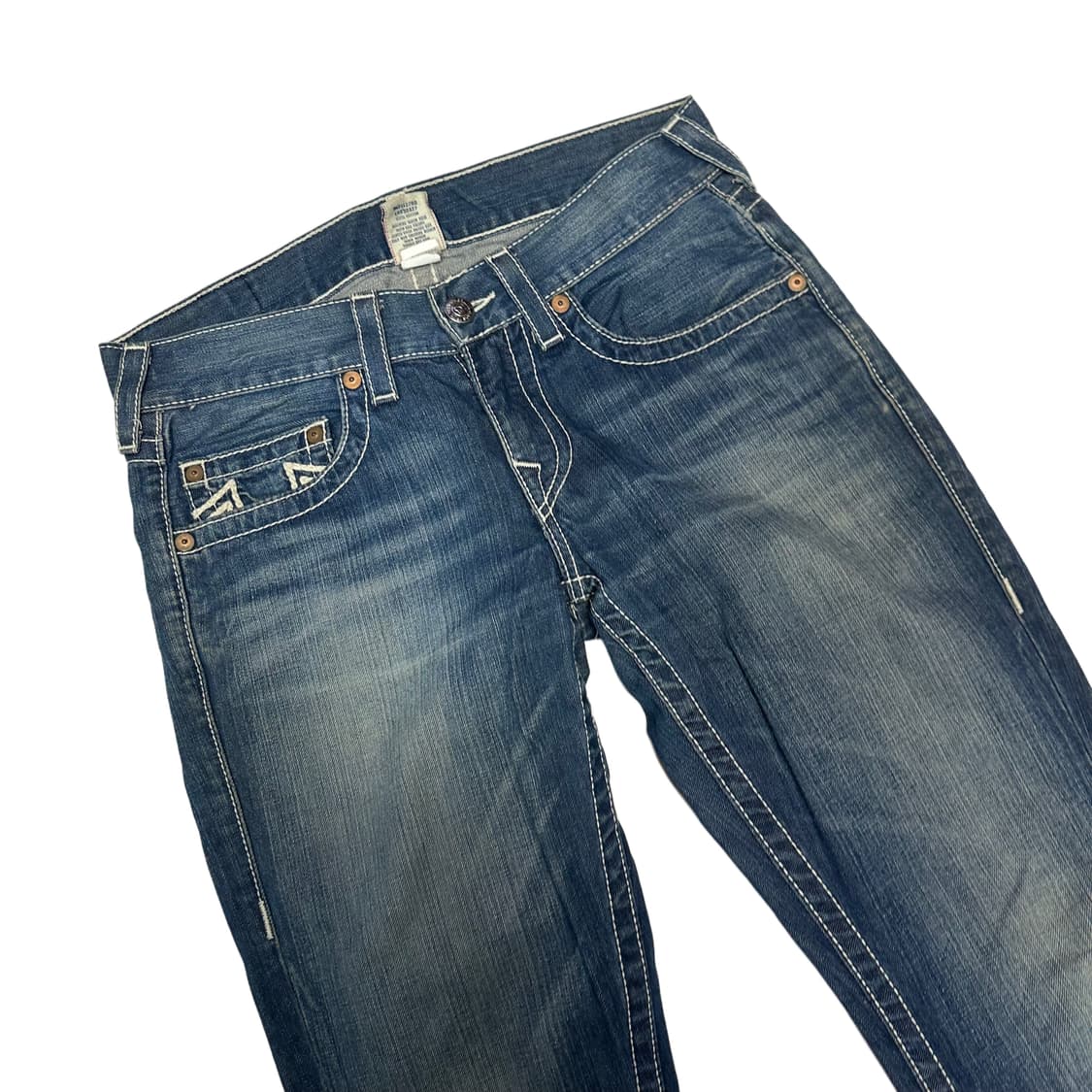 트루릴리전 화이트 스티치 스트레이트 워싱데님진 30 상품이미지2