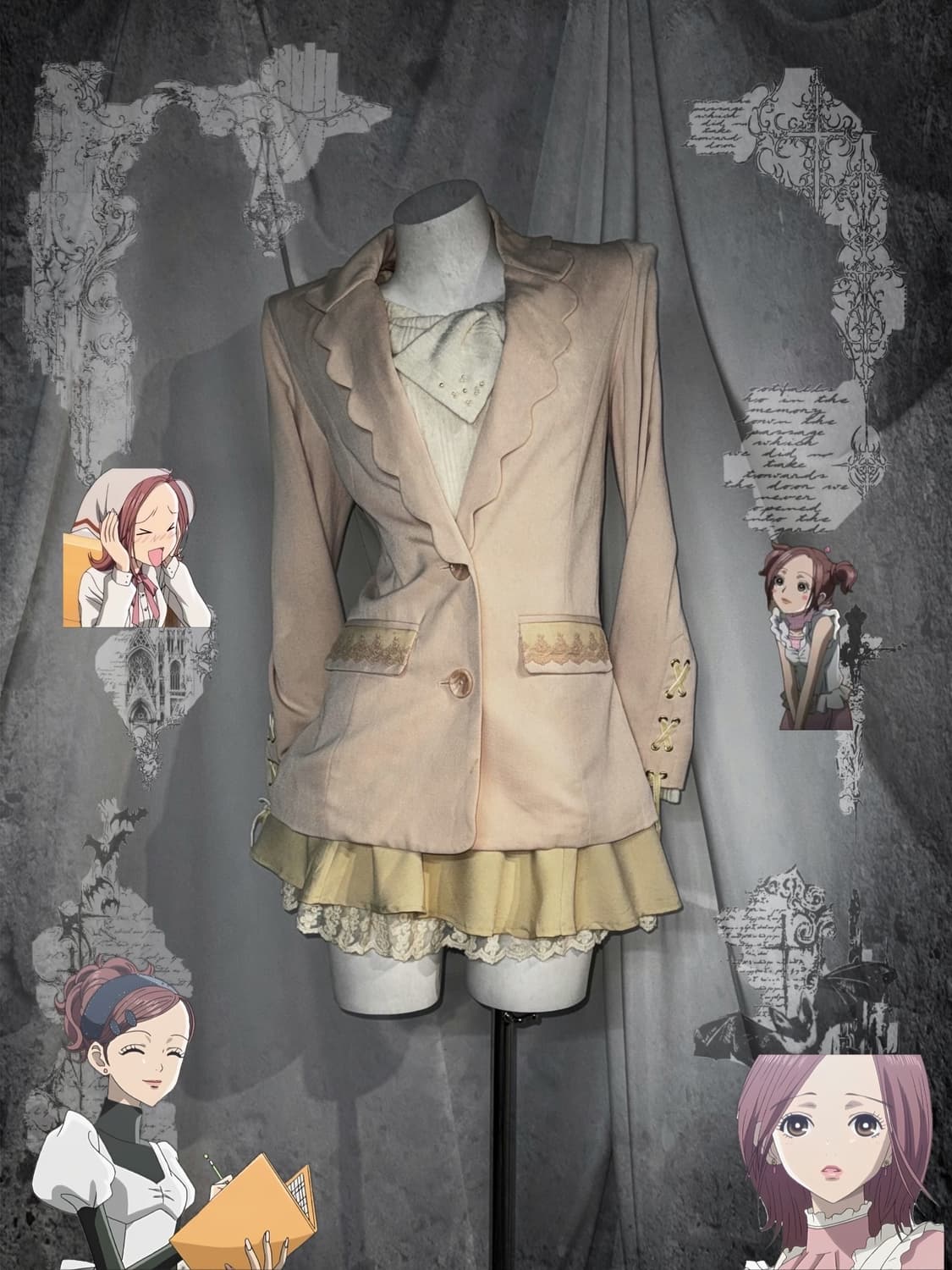 리즈리사 하치깔 러블리 히메갸루 아일렛 리본 오픈숄더 코디세트  상품이미지1