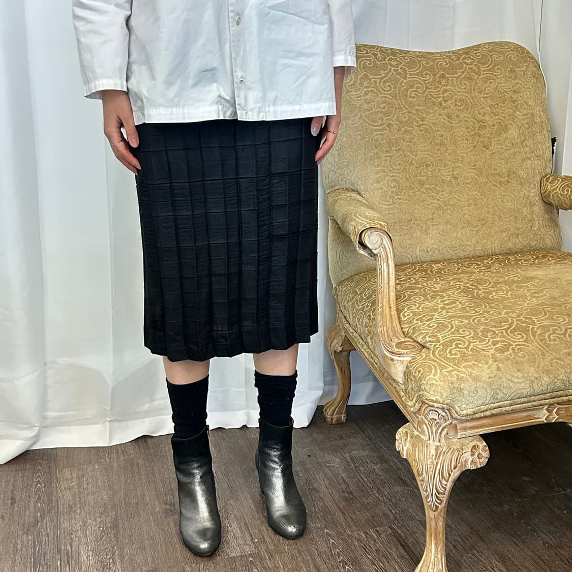 이세이 미야케 체크 플리츠 스커트 상품이미지1