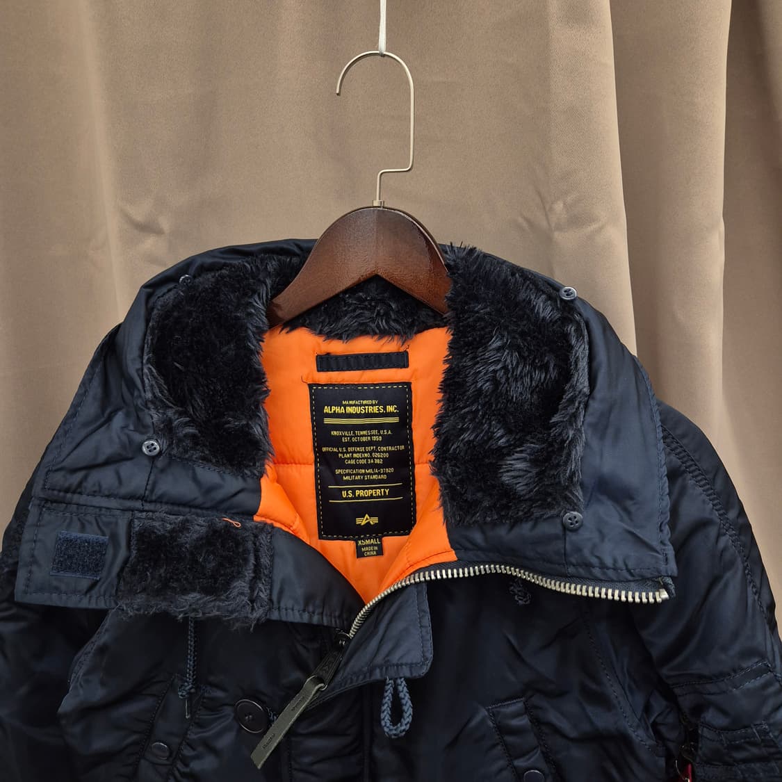 알파인더스트리 N3B 후드 패딩 네이비 XS 상품이미지2