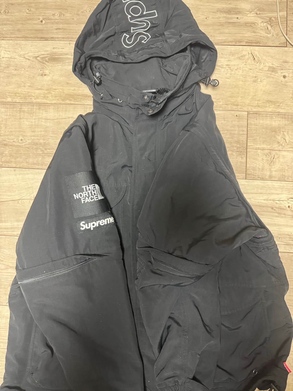 슈프림 x 노스페이스 트레킹 컨버터블 자켓 블랙 -22ss M사이즈 상품이미지3