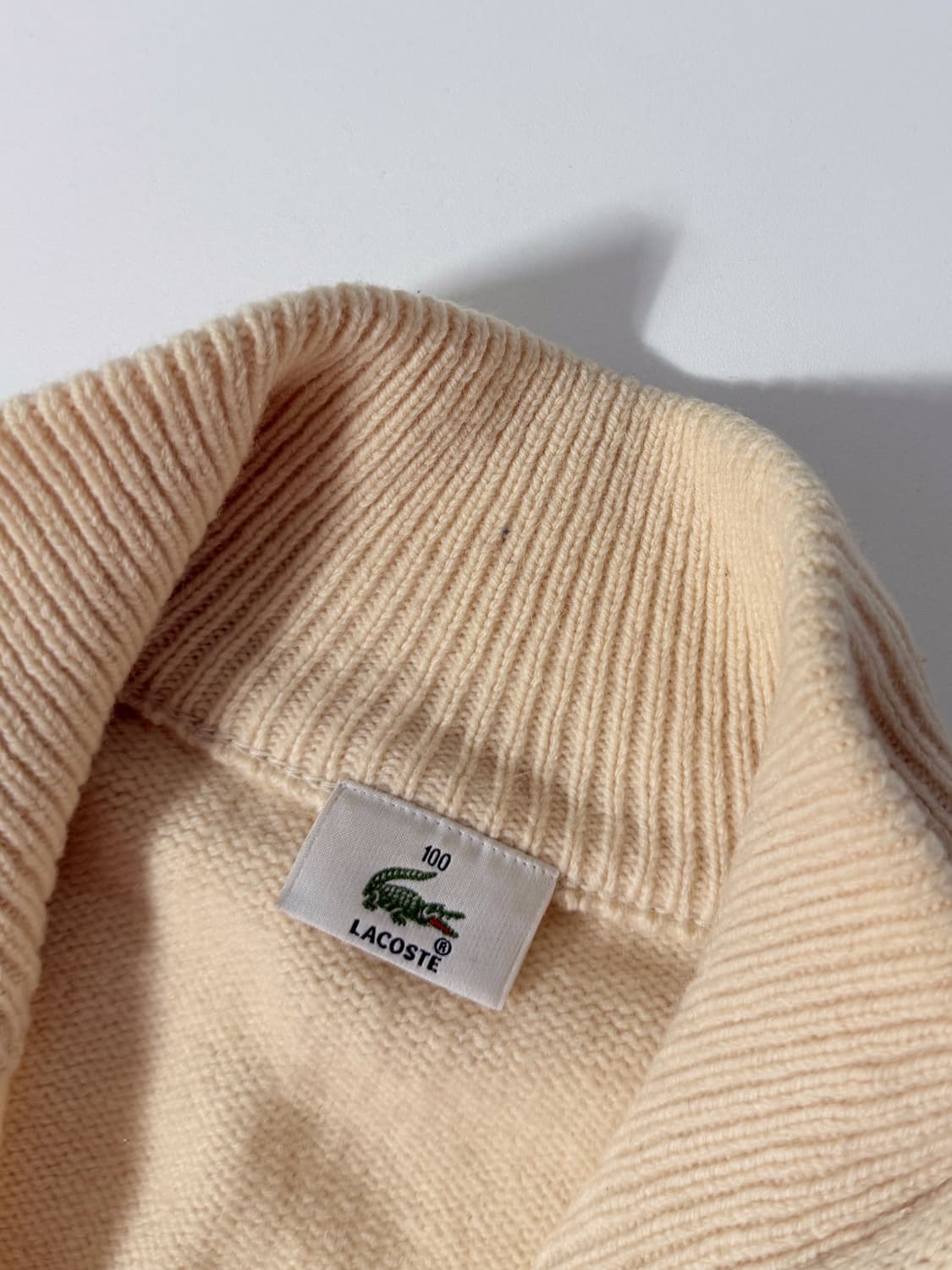라코스테 루즈핏 00‘s 아이보리 울 니트 집업 상품이미지5