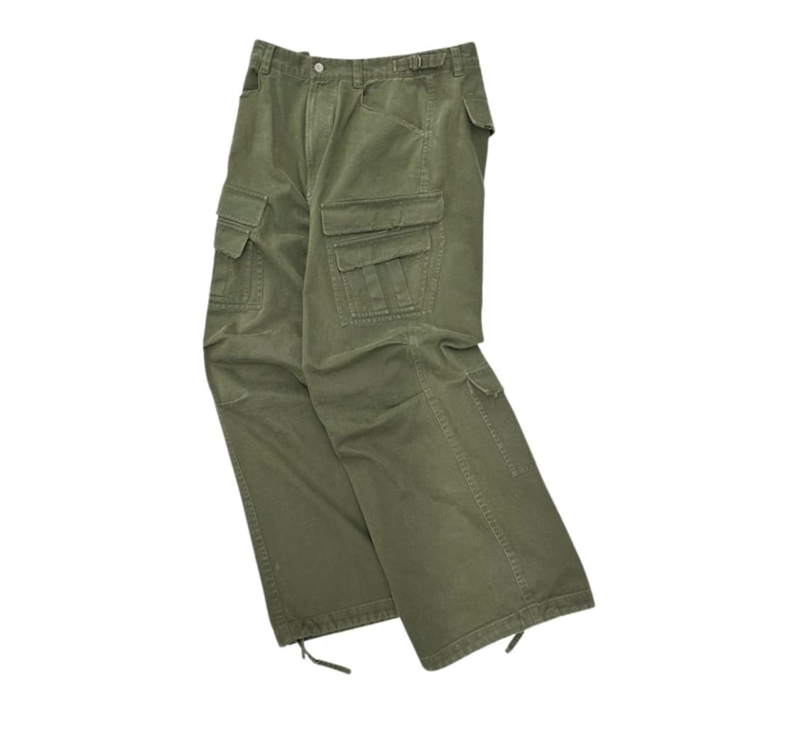 [1 새상품] 논노드 더블 포켓 카고 팬츠 빈티지 카키 상품이미지1