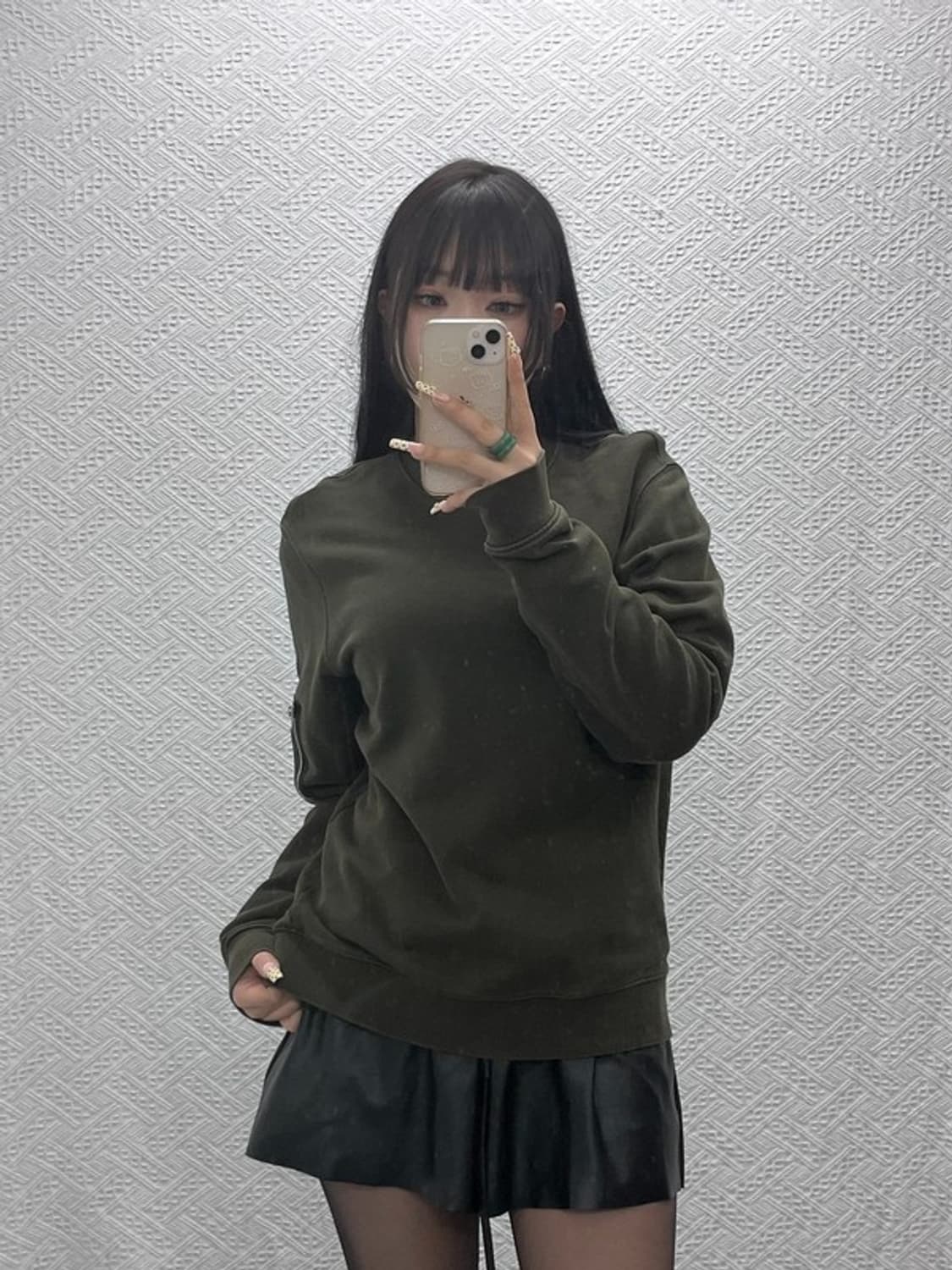 산드로 옴므 MA-1 빈티지 스트릿 말차카키 맨투맨 95 C09691 상품이미지1