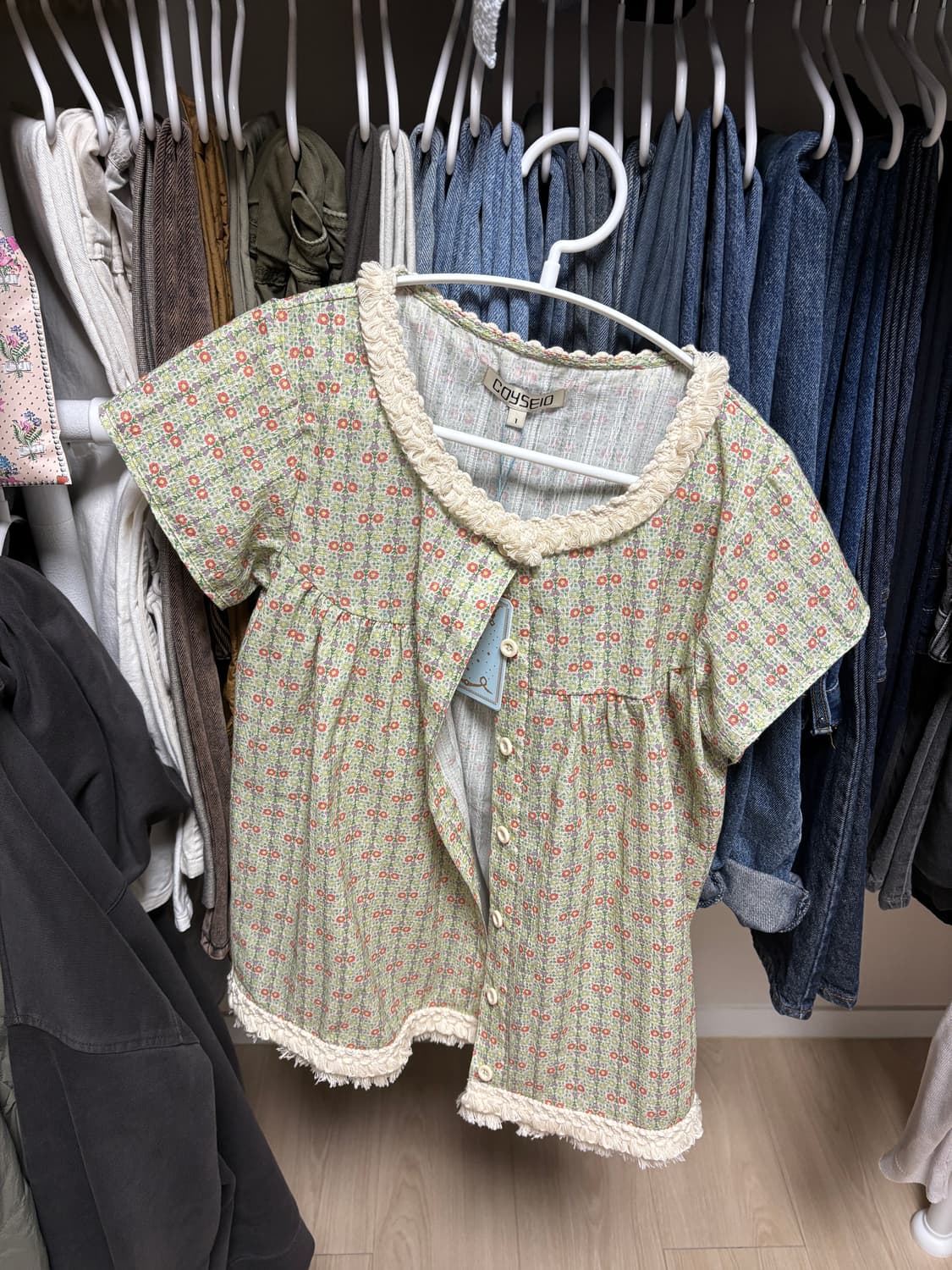 코이세이오 프린지 셔링 블라우스 FRINGE SHIRRING BLOUSE 상품이미지2