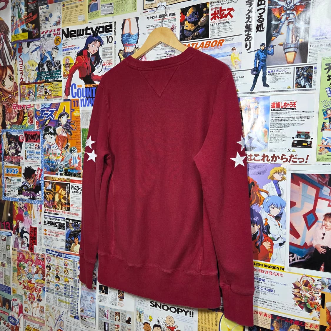 타미힐피거 버건디 별 자수 기모 맨투맨 상품이미지5