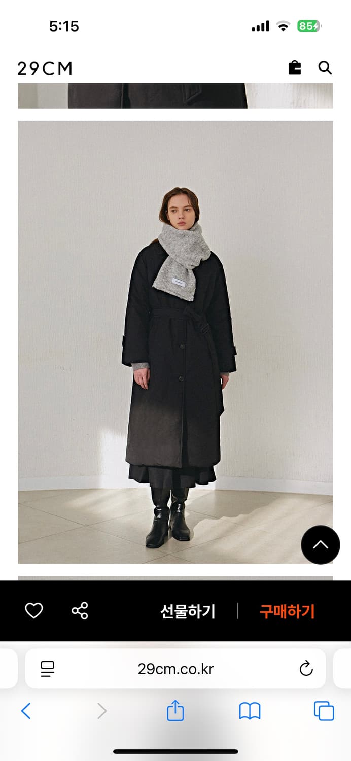 새제품/ 얀13 패딩 코트 트렌치 나그랑 블랙 코트 상품이미지4