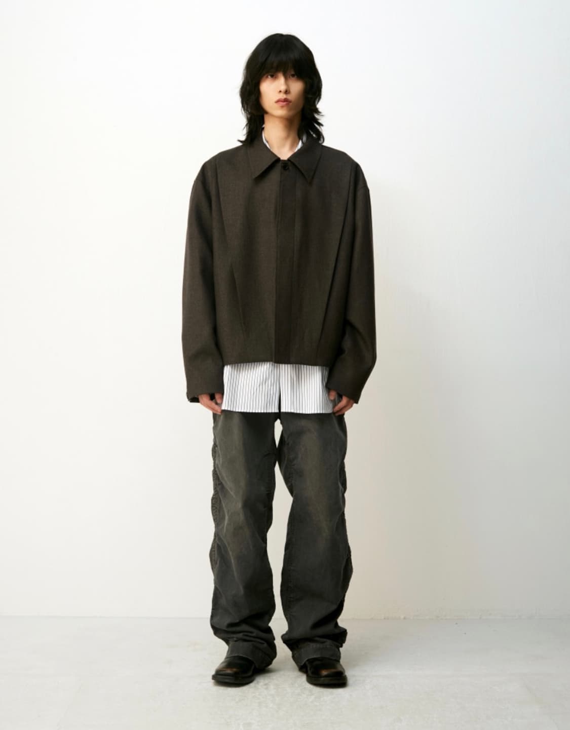 쿠어 셔링 컴벳 데님 트라우져 (스톤그레이) 상품이미지2