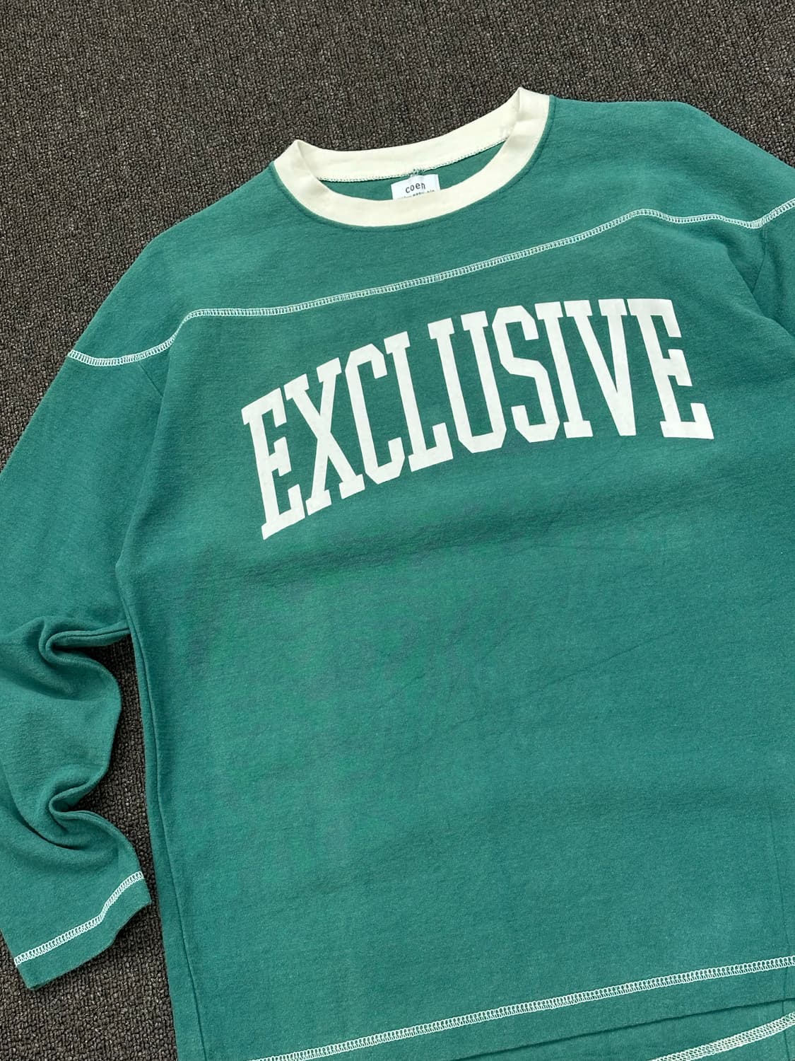 OS)Coen vintage 빅로고 그린 스웻셔츠 상품이미지2
