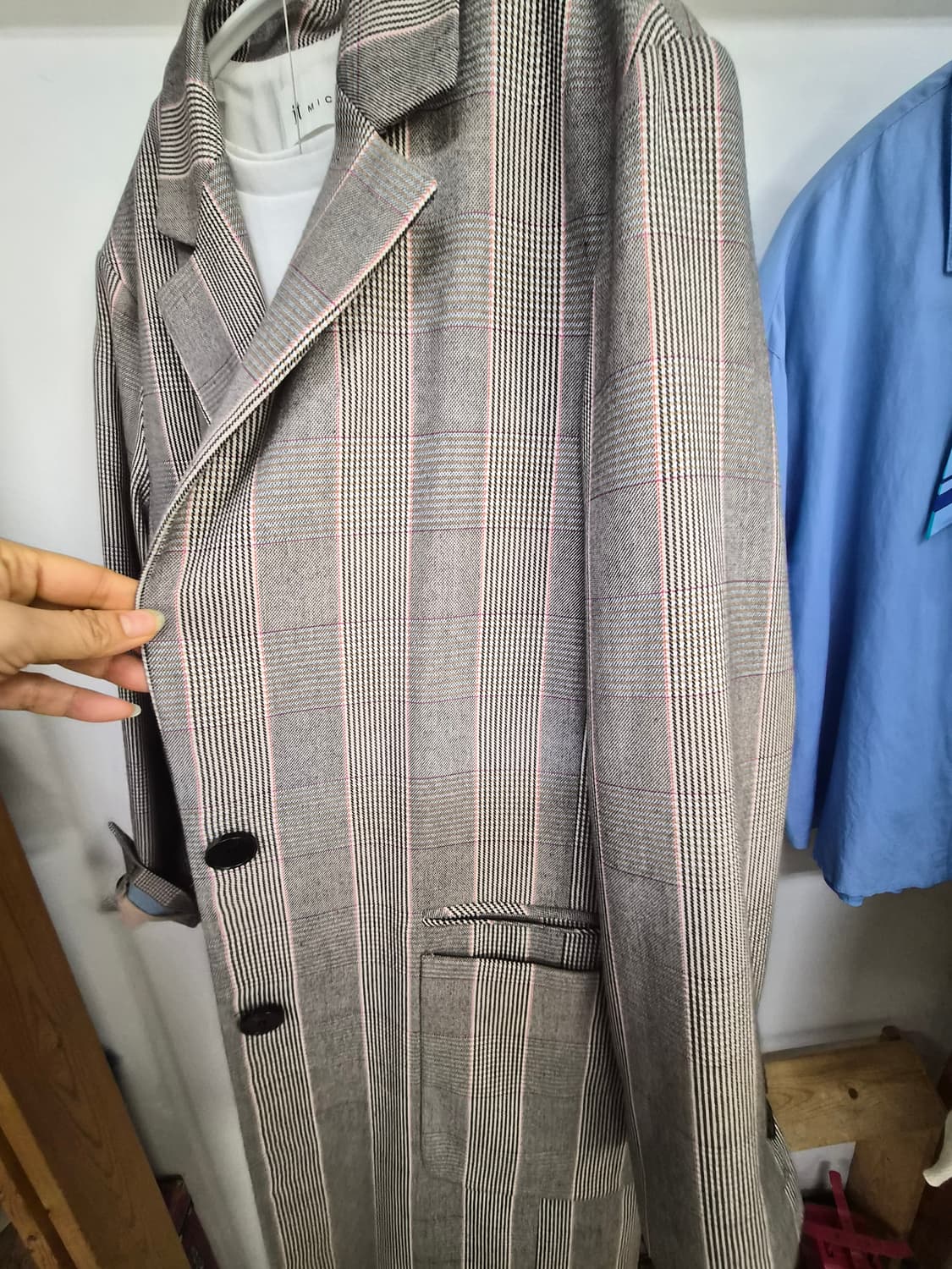 잇미샤 체크롱자켓. 자켓트렌치 상품이미지4