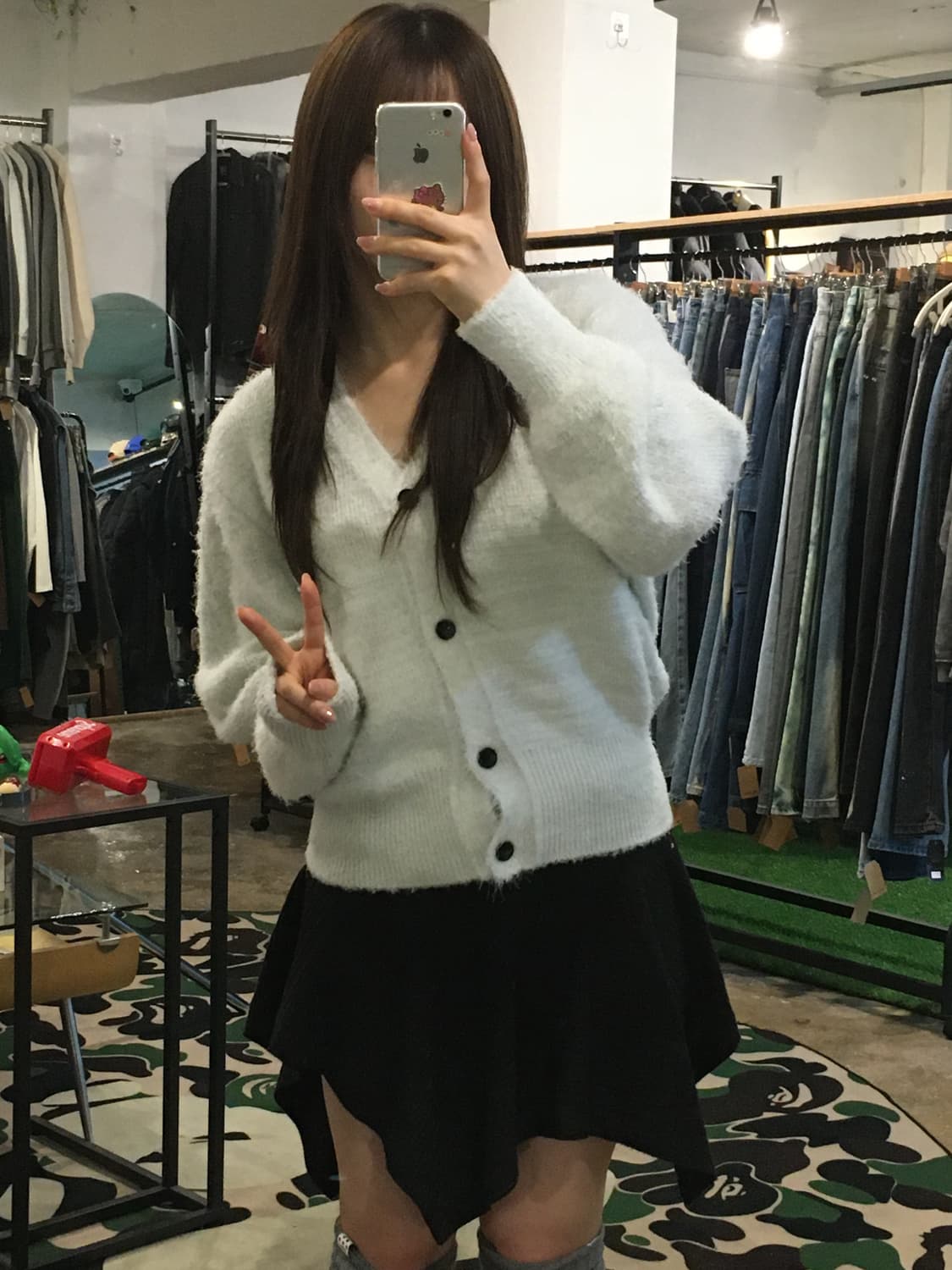 아위 노라 부클 가디건 민트/새상품 상품이미지3