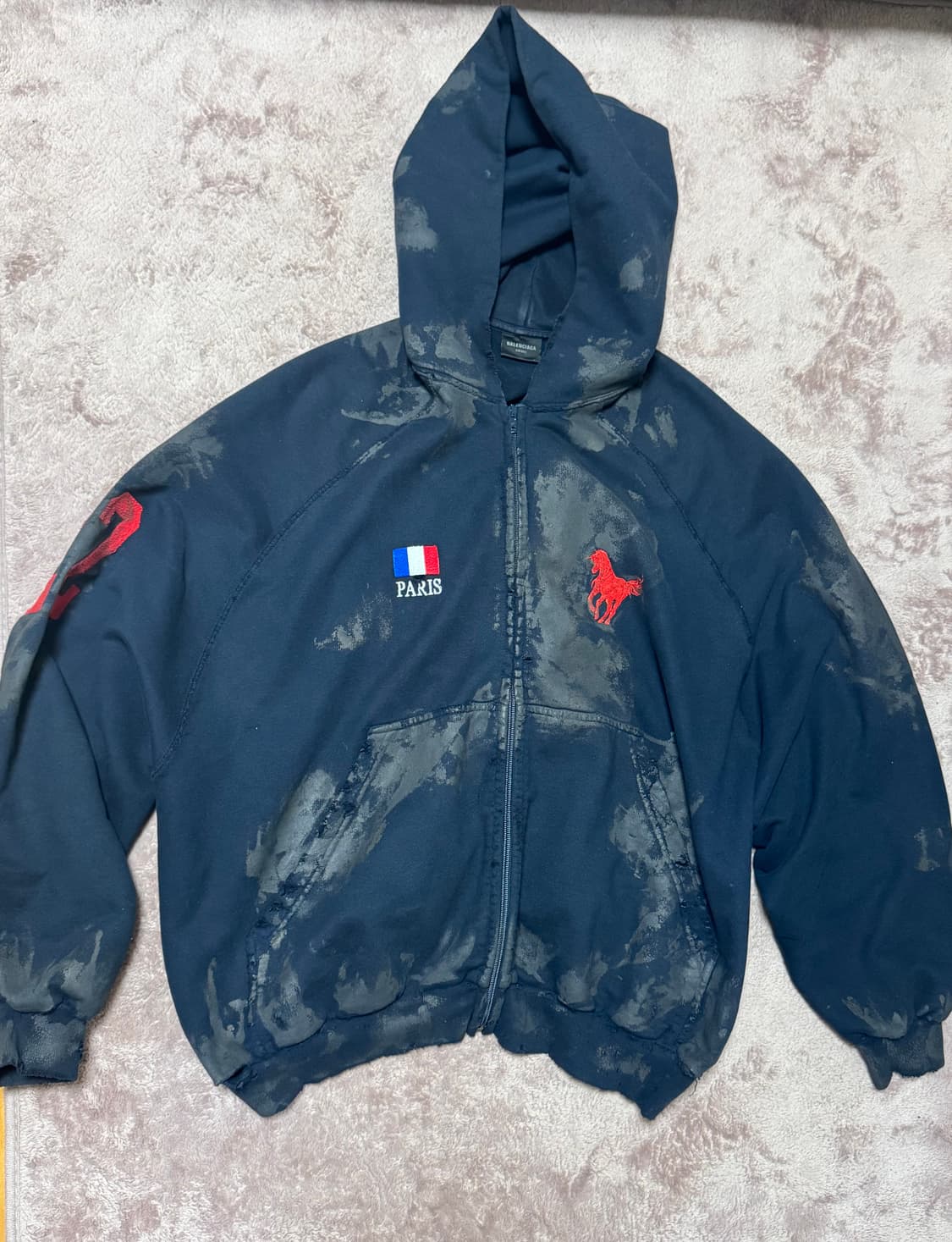 발렌시아가 더티 폴로 후드 집업 국문택 1 사이즈 상품이미지1