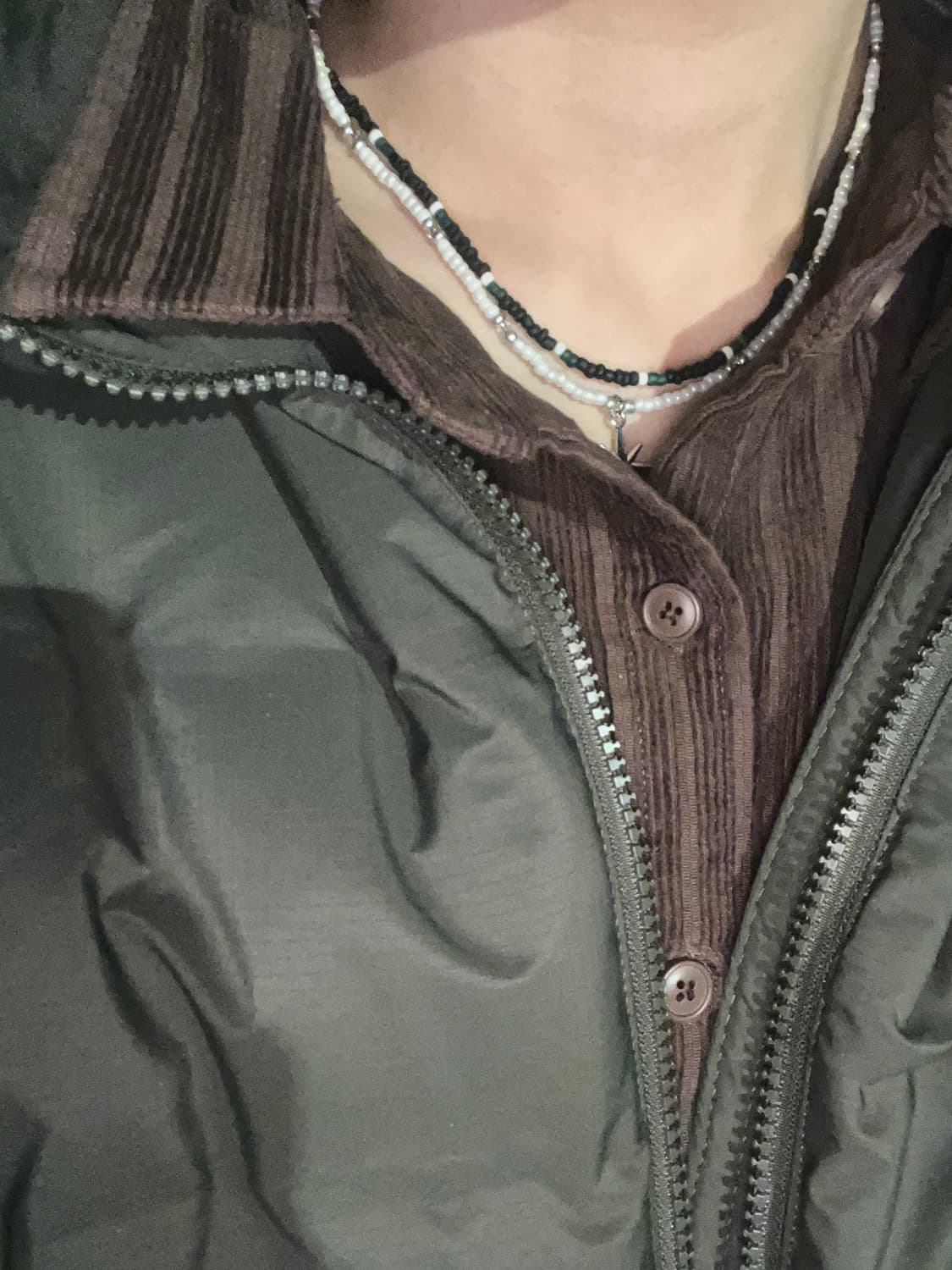 Ellavo green edge bead necklace 상품이미지7