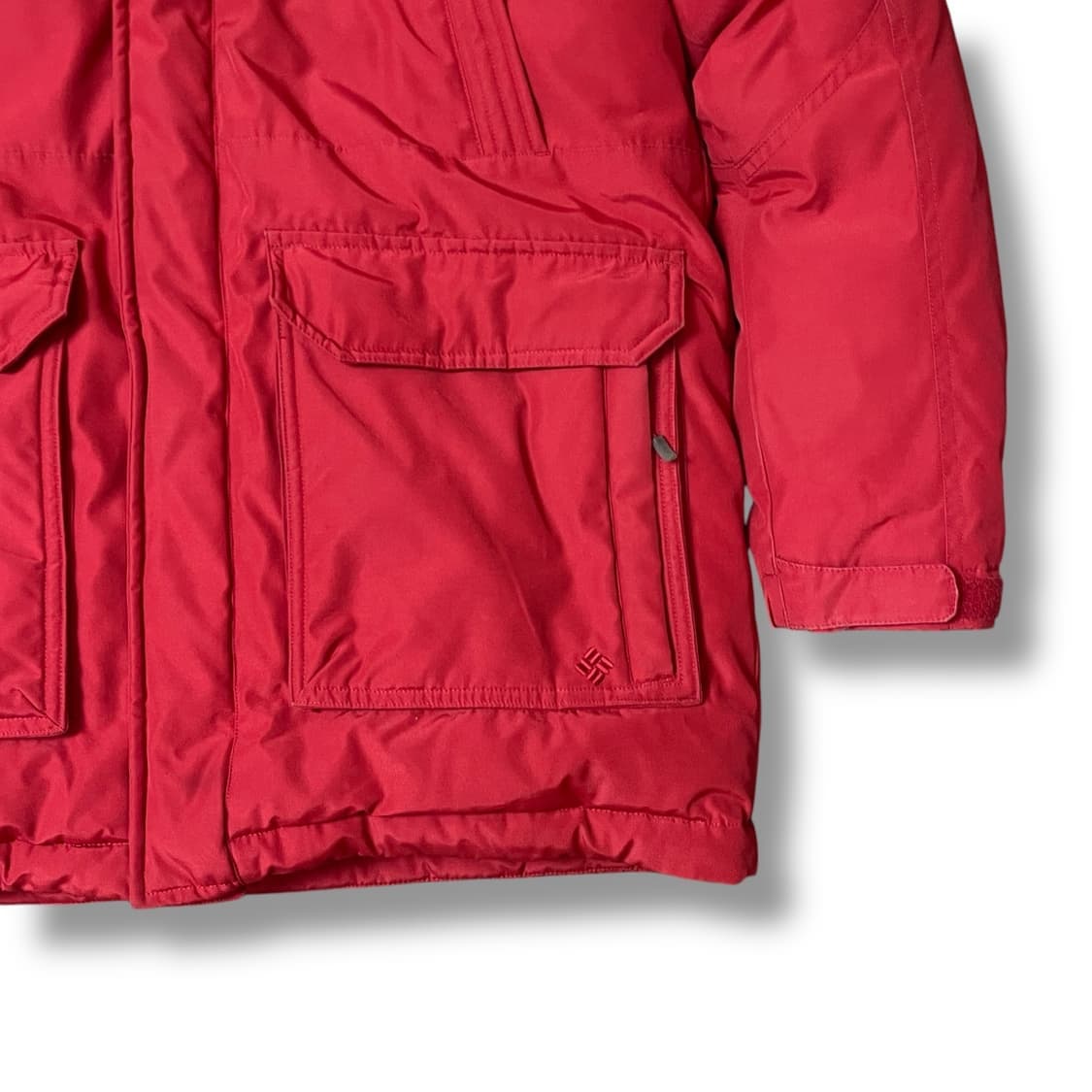 컬럼비아 레드 덕다운 후드퍼 야상 패딩 점퍼 L 상품이미지4