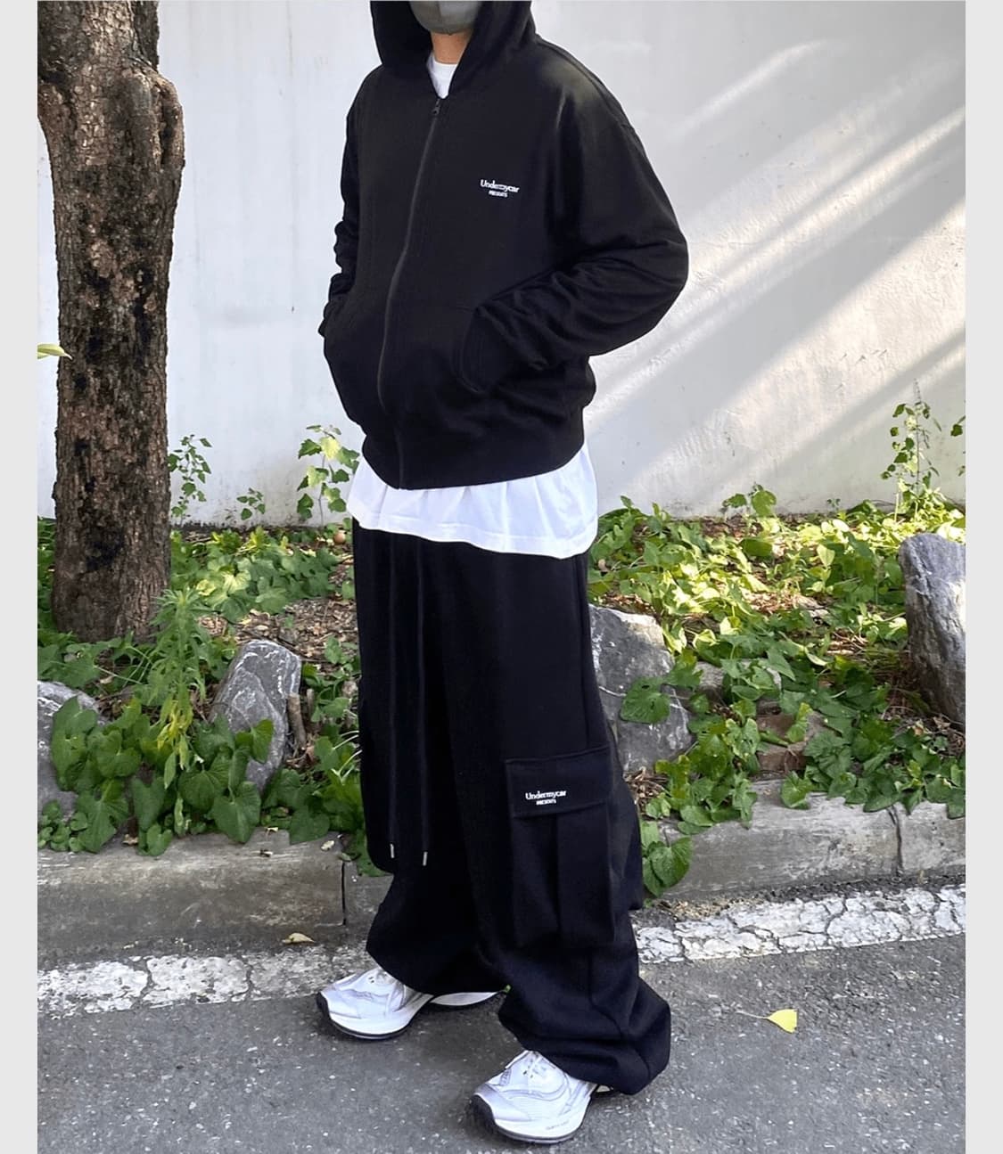 언더마이카 MU.49 Anti Fxxng logo 오버사이즈 스웻 카고  상품이미지2