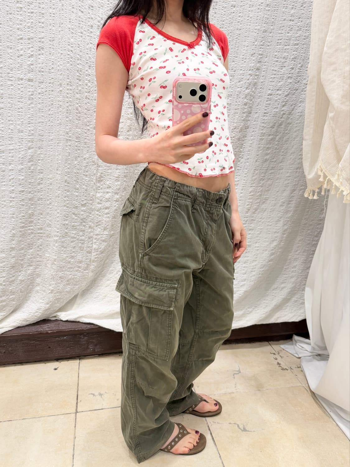 khaki cargo casual pants 상품이미지1