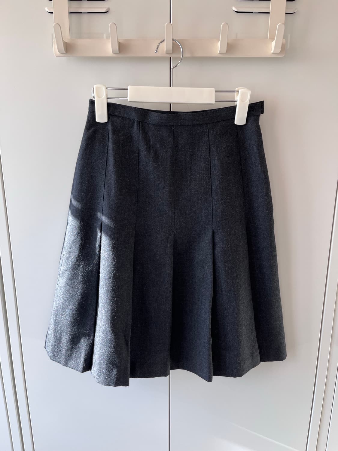 Japanese 빈티지 차콜 주름 플리츠 미디 스커트 상품이미지7