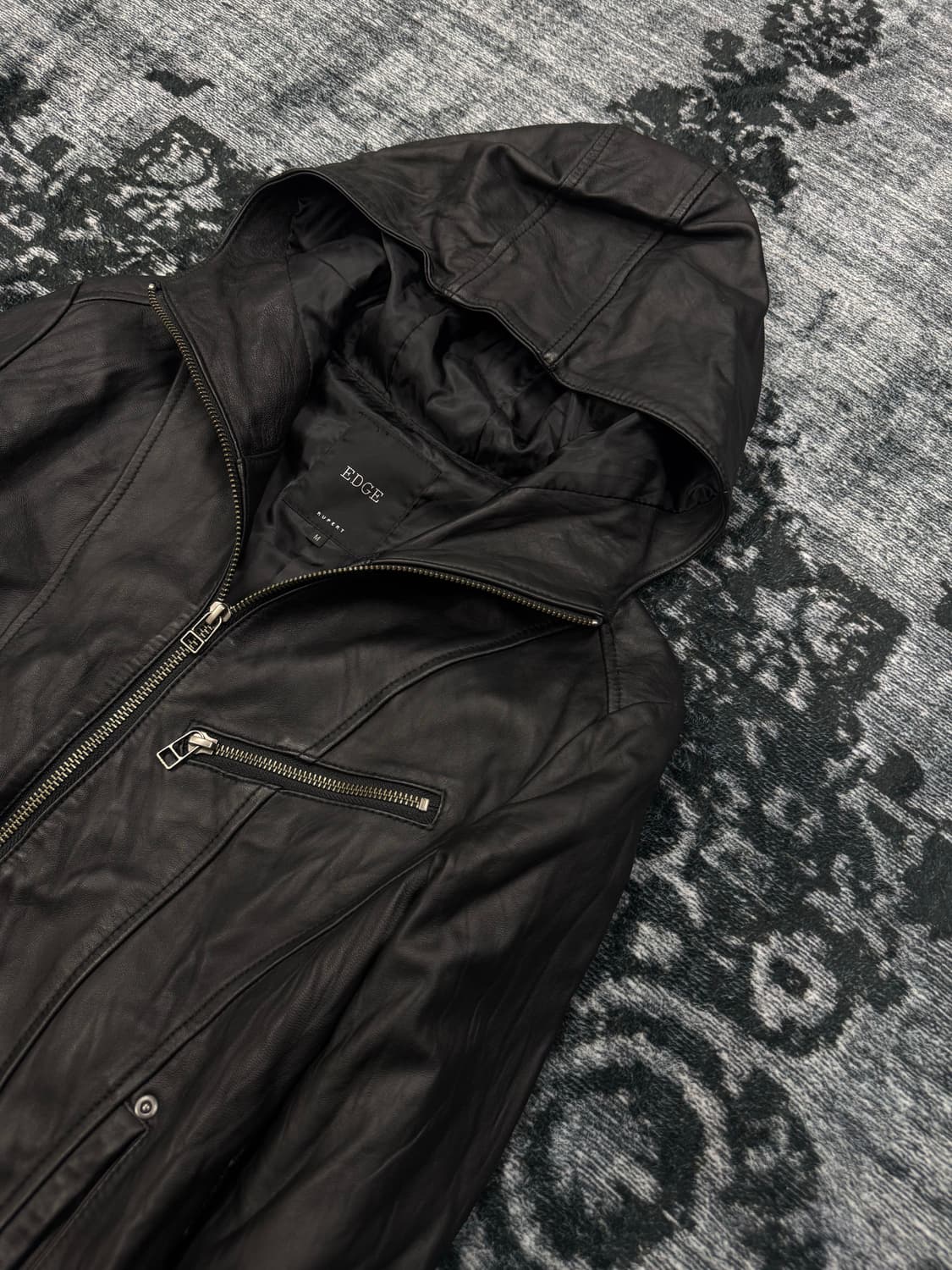 Edge rupert leather hood rider jacket 상품이미지3