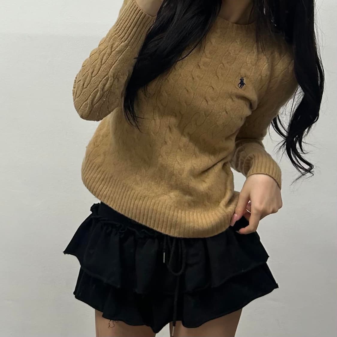 폴로 랄프로렌 현행QR 케이블 핀터깔 베이지 니트(M) 상품이미지2