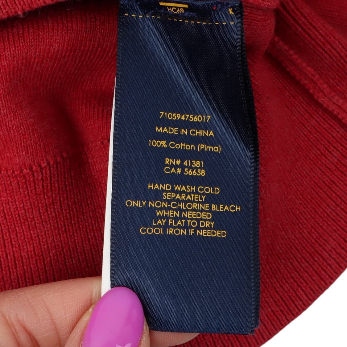 폴로 랄프로렌 레드 피마코튼 니트 상품이미지8