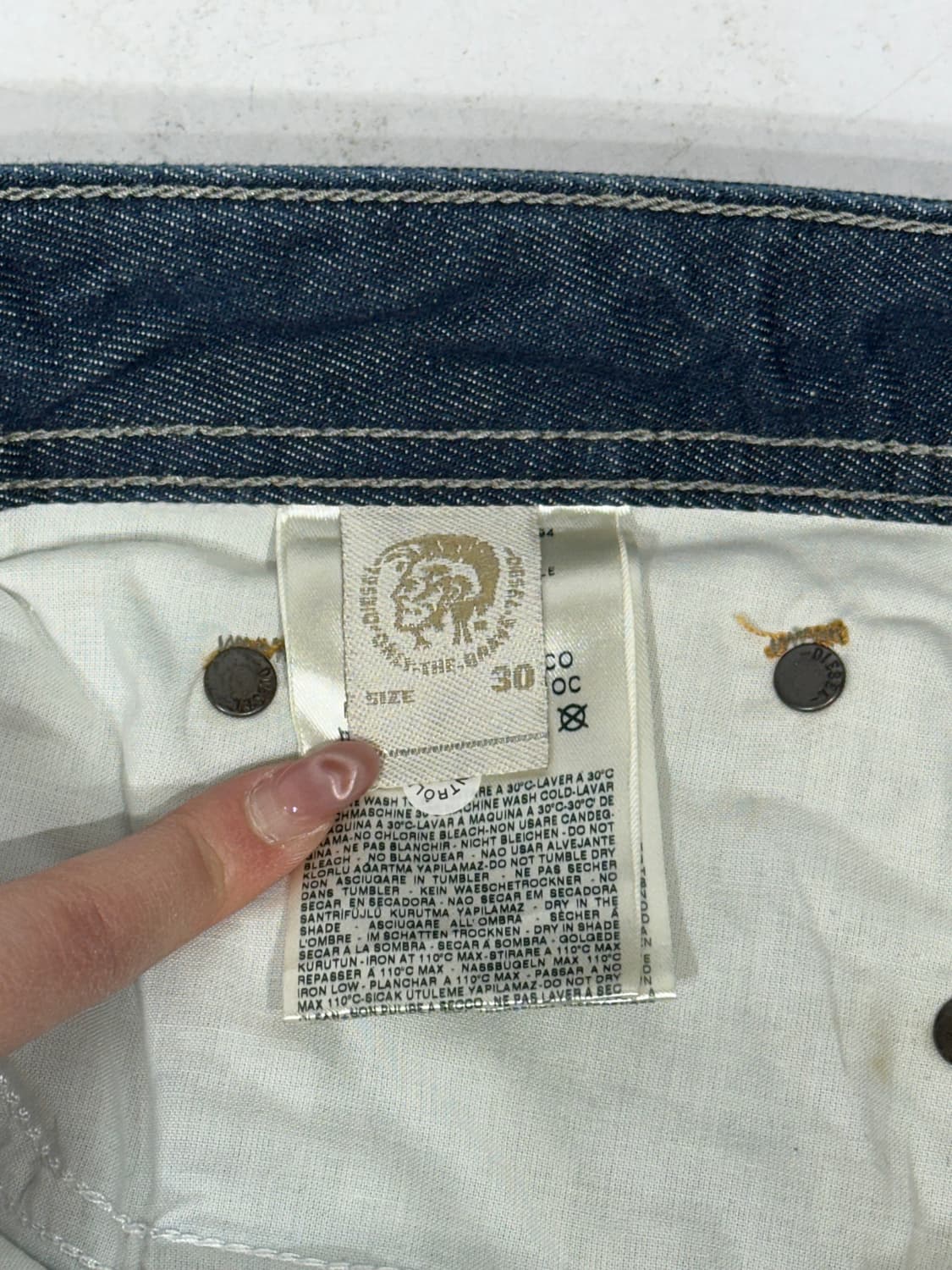 디젤 진청 와이드 워싱 데님 팬츠 청바지 30 상품이미지7