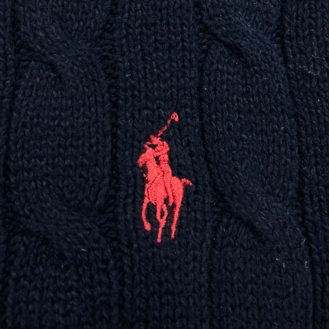 폴로 랄프 로렌 네이비 컬러 스몰 포니 꽈배기 니트 상품이미지2