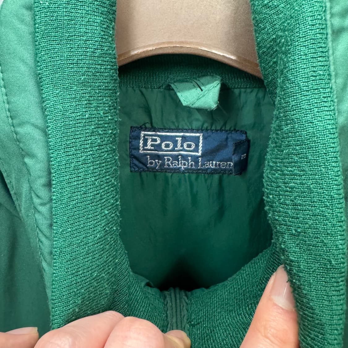 00s 폴로 랄프로렌 해링턴 자켓 안감 플리스 디테일 딥그린 상품이미지6