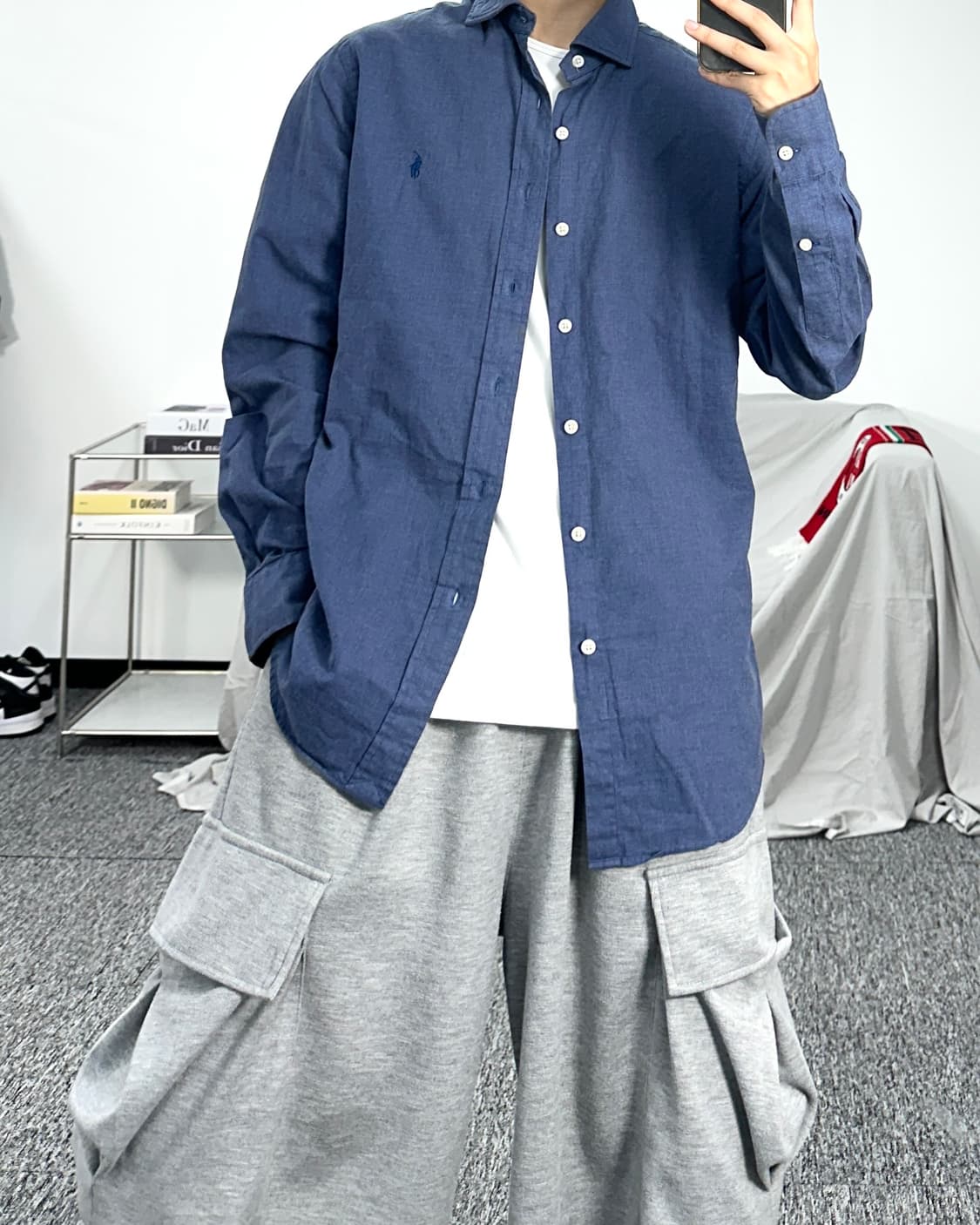 폴로 랄프로렌 딥 네이비 포니 셔츠 M 상품이미지4