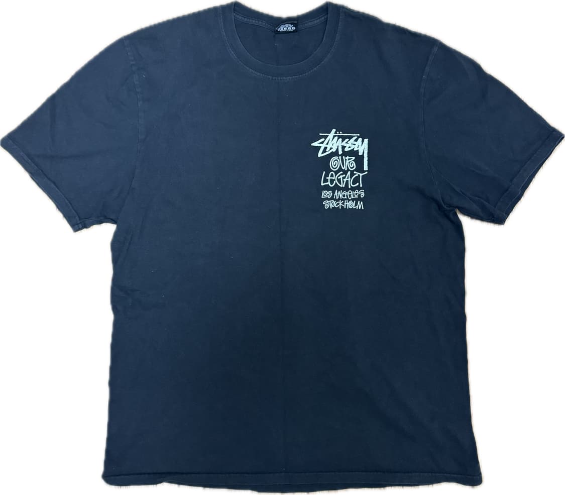 스투시 x 아워레가시 서프맨 피그먼트 다이드 티셔츠 블랙 상품이미지1