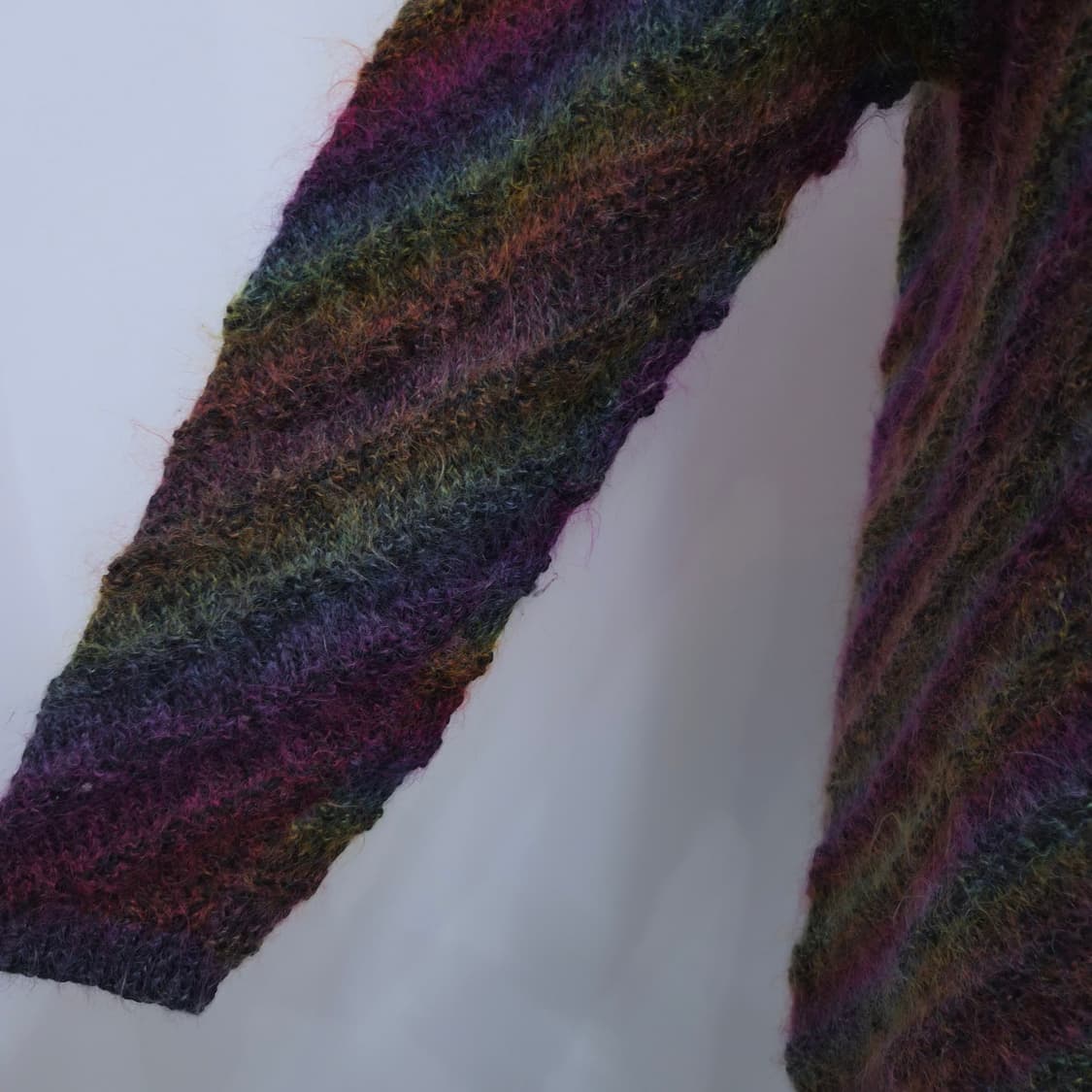 멀티 스트라이프 모헤어 니트 원피스형 스웨터 상품이미지5